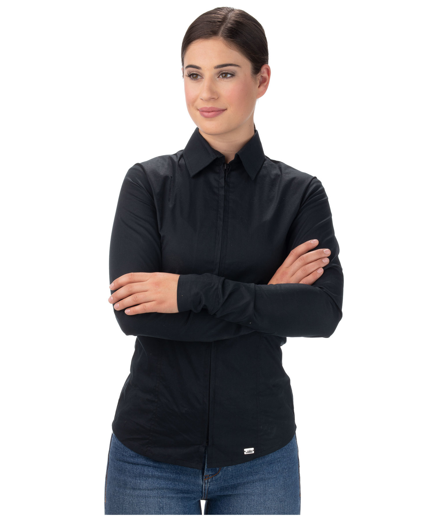 Zip Up Bluse