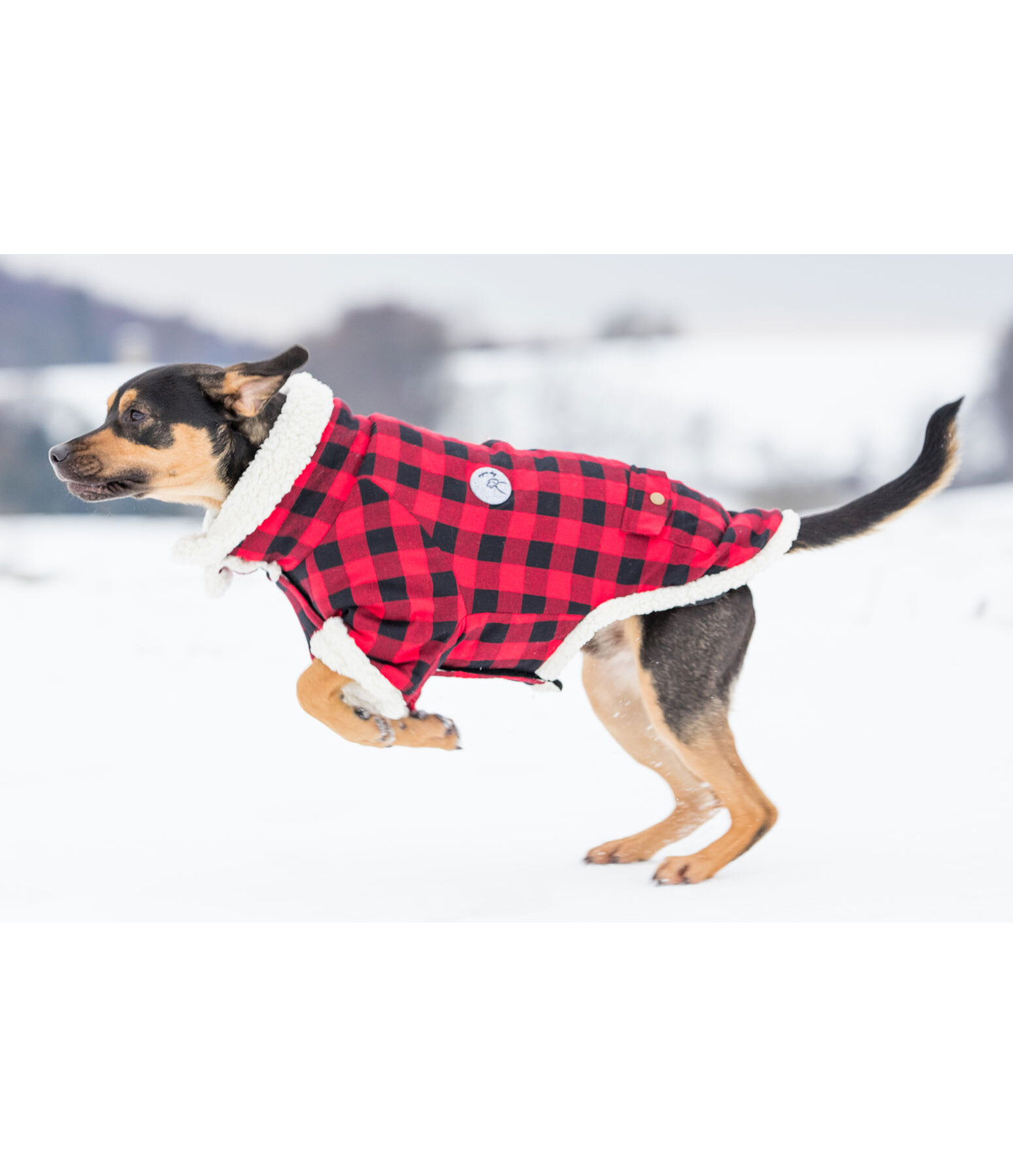 Flanell-Hundejacke mit Sherpa-Innenfutter Emmet