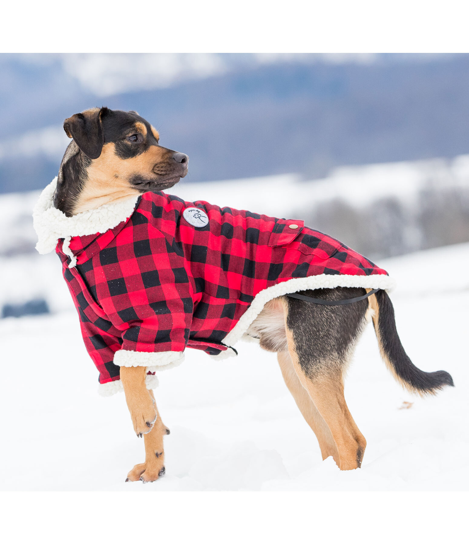 Flanell-Hundejacke mit Sherpa-Innenfutter Emmet