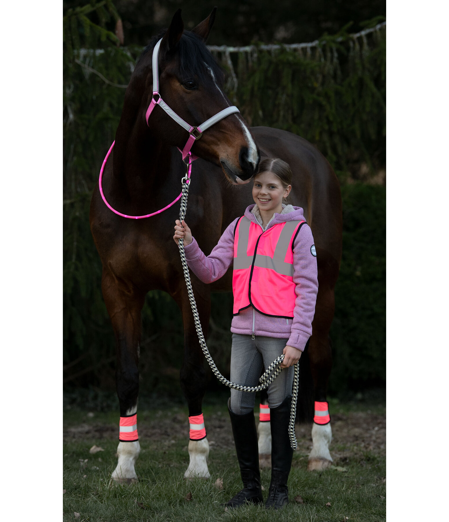 Soulhorse Warnweste Achtung Pferd - Pink