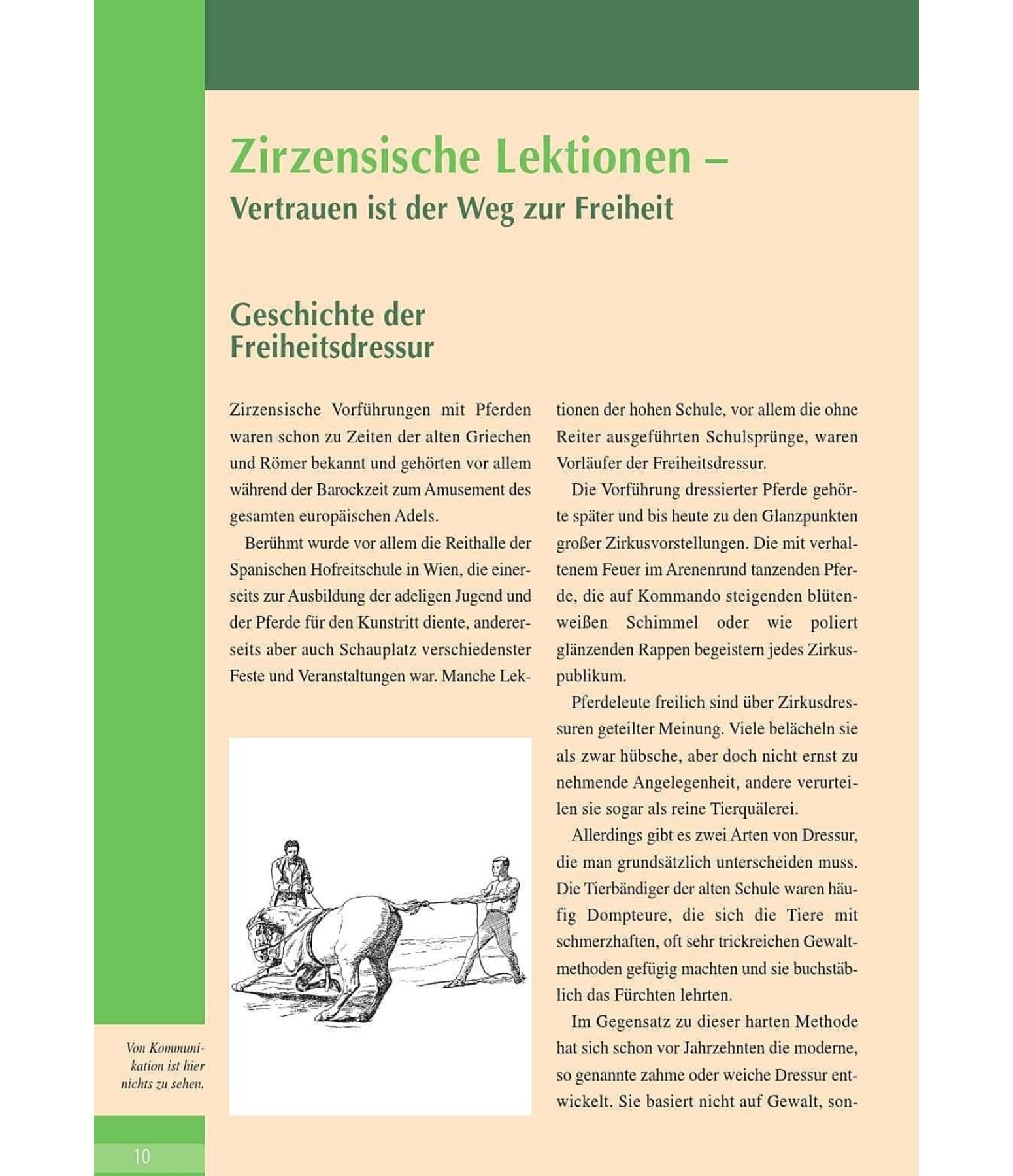 Freiheitsdressur und Zirkuslektionen