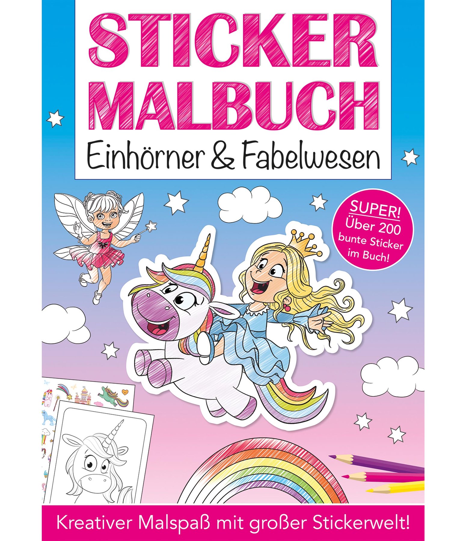 Sticker Malbuch Einhörner & Fabelwesen