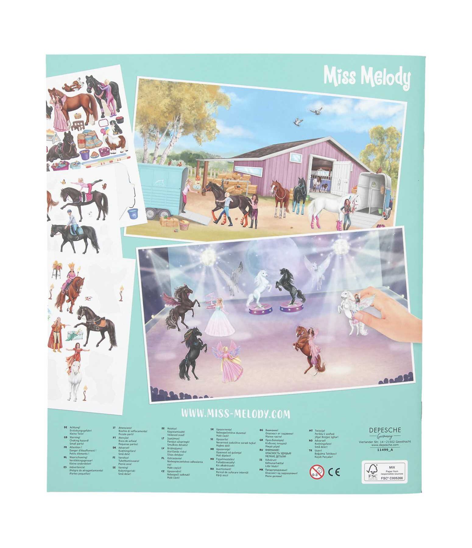 Depesche Malbuch Tierkinder Miss Melody Stickerbuch Sticker Tiere Natur Pferde 