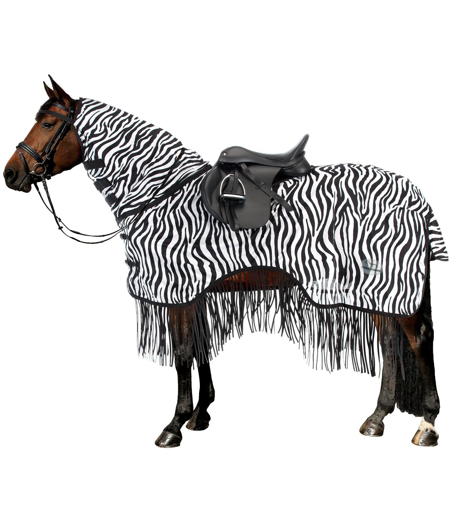 B-Ware: Fliegen-Ausreitdecke Zebra mit Fransen