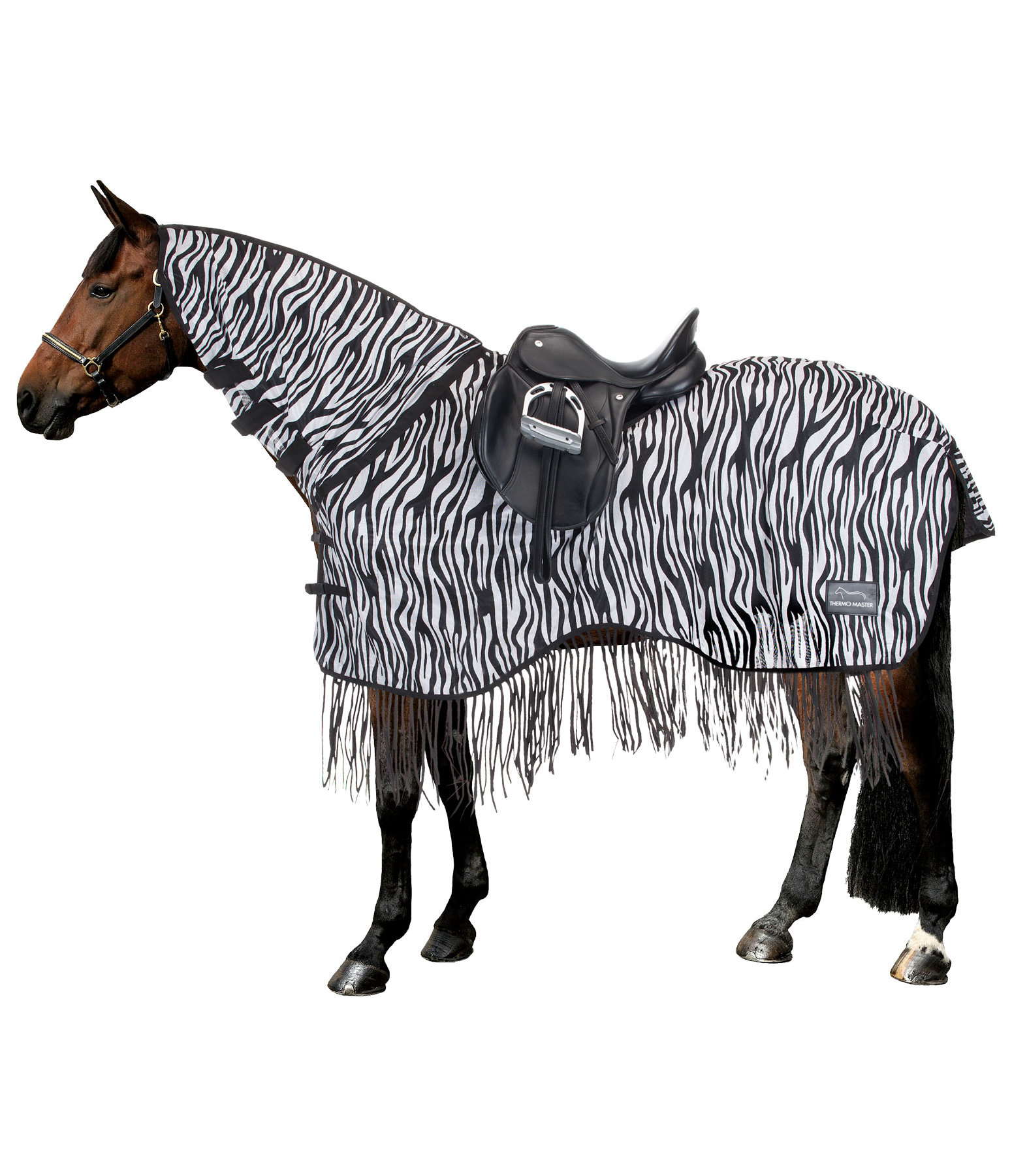 Zebra Fliegen-Ausreitdecke mit Fransen
