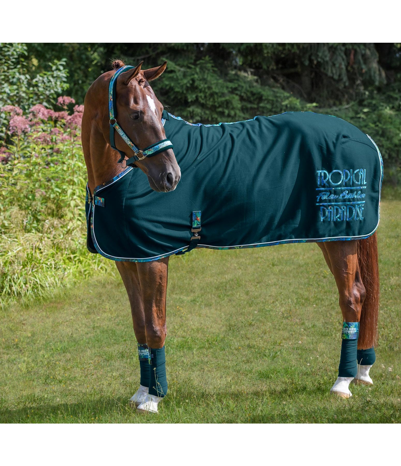 Jersey-Fleece Cooler Tropical Paradise