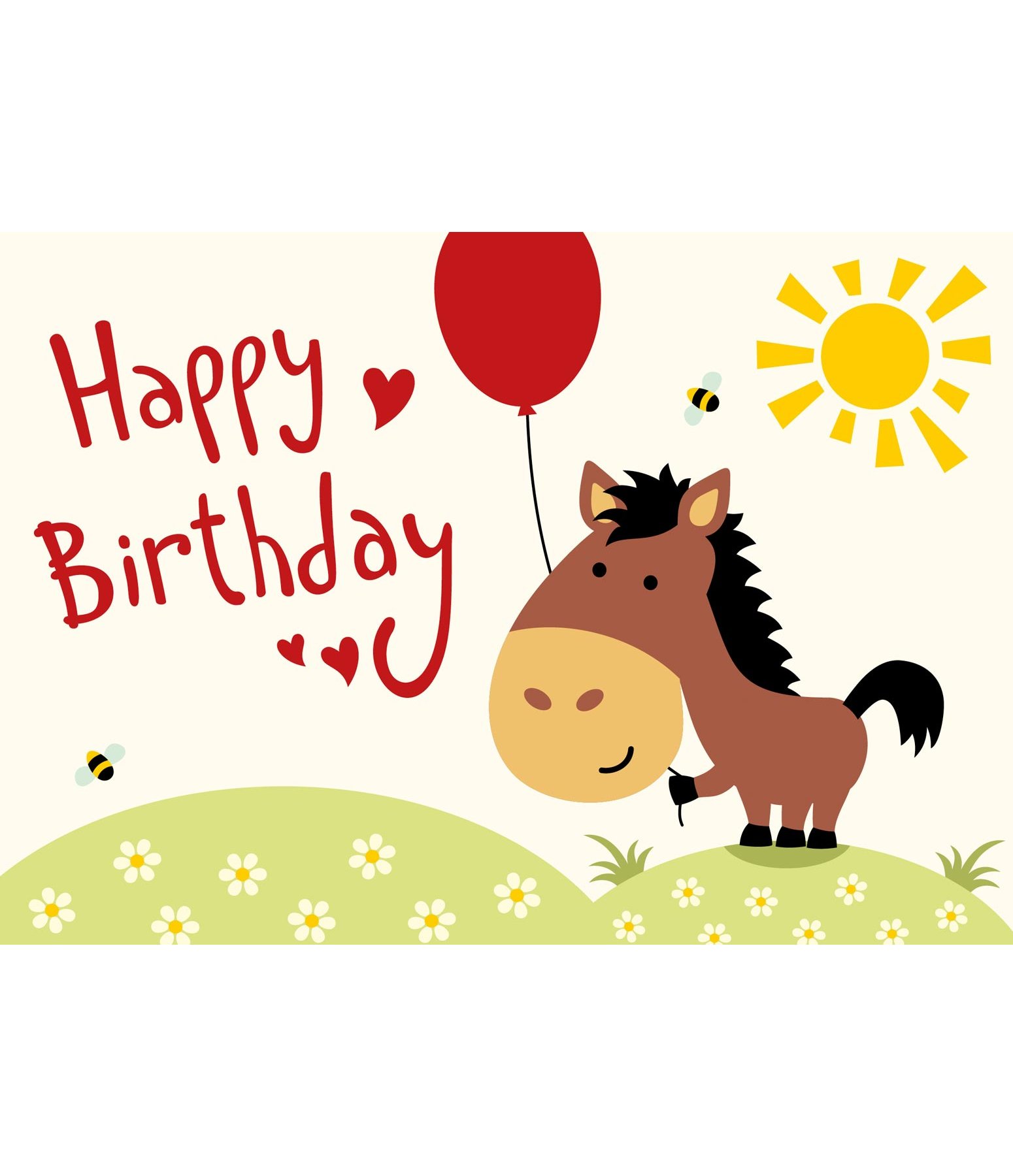 Grußkarte Happy Birthday IV Aufkleber &amp; Schreibwaren Krämer Pferdesport