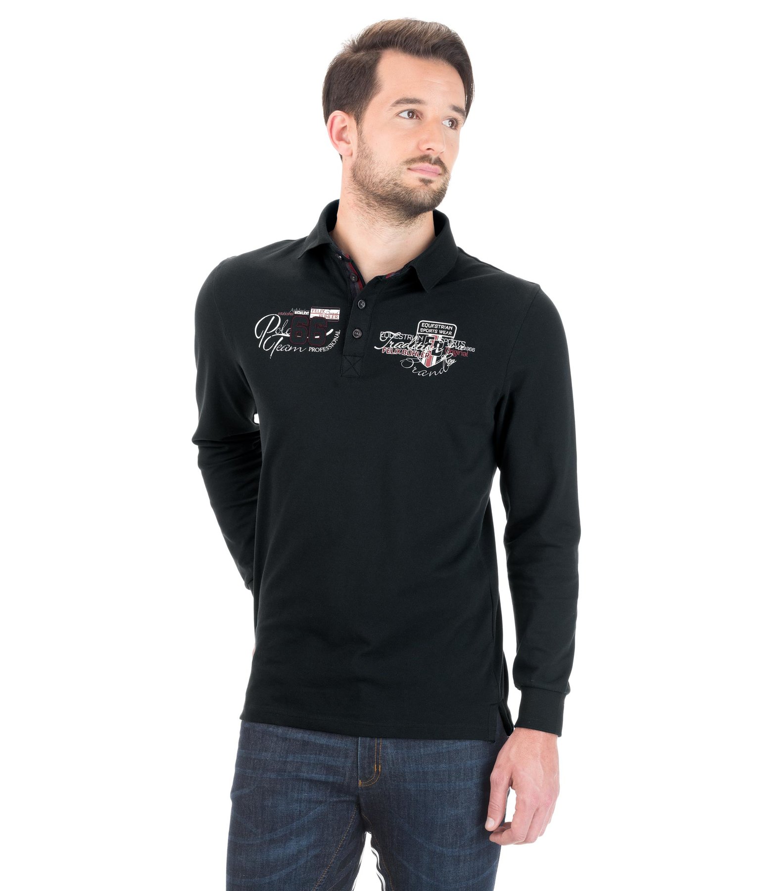 Herren-Langarm-Poloshirt Darius