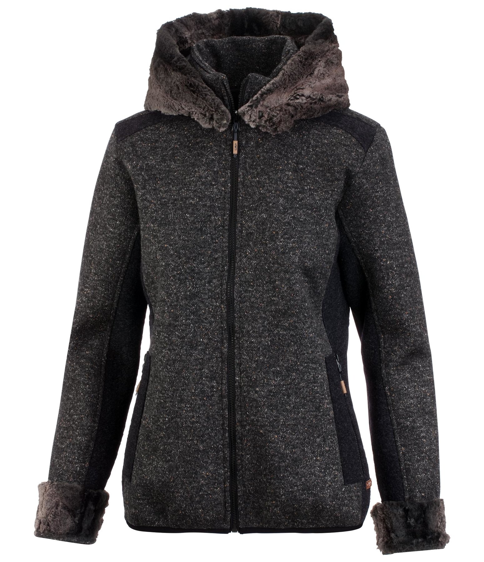 Walk-Strickfleece-Kapuzenjacke Karina