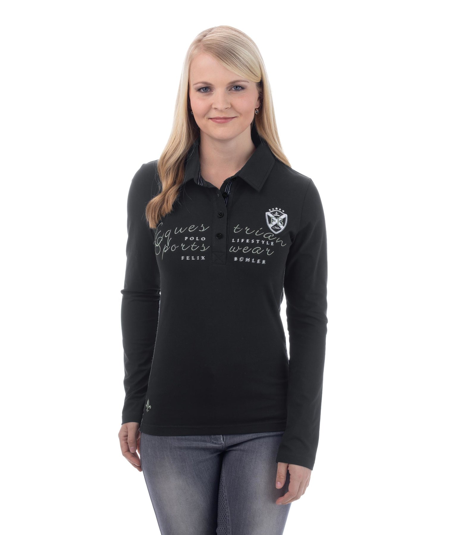 Langarm-Poloshirt Anna