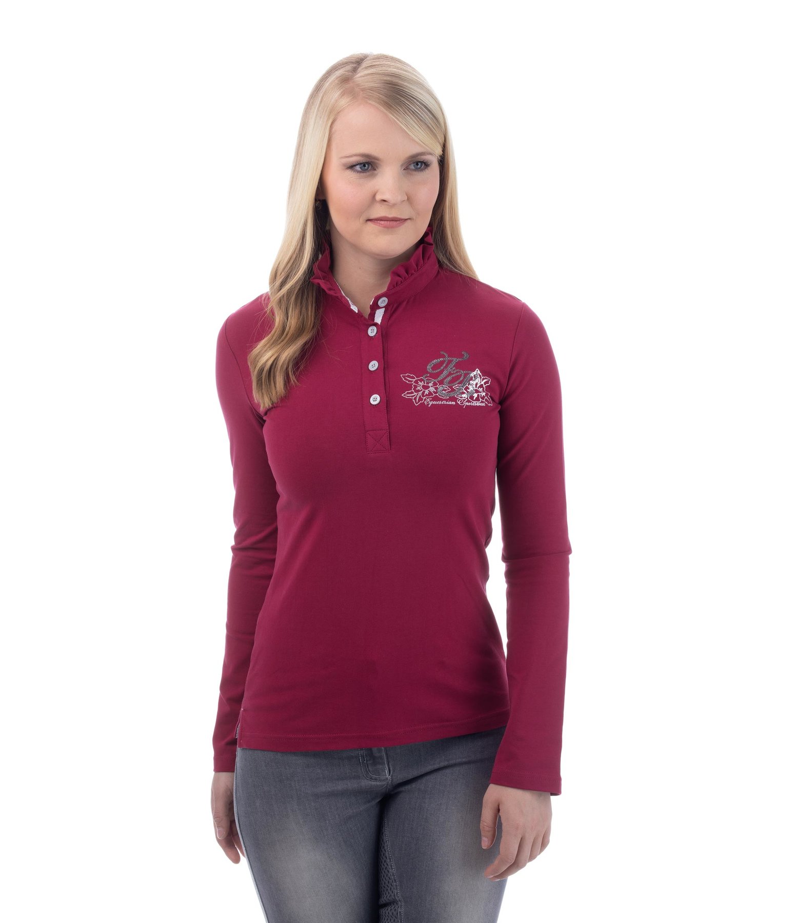Langarm-Poloshirt Emilia