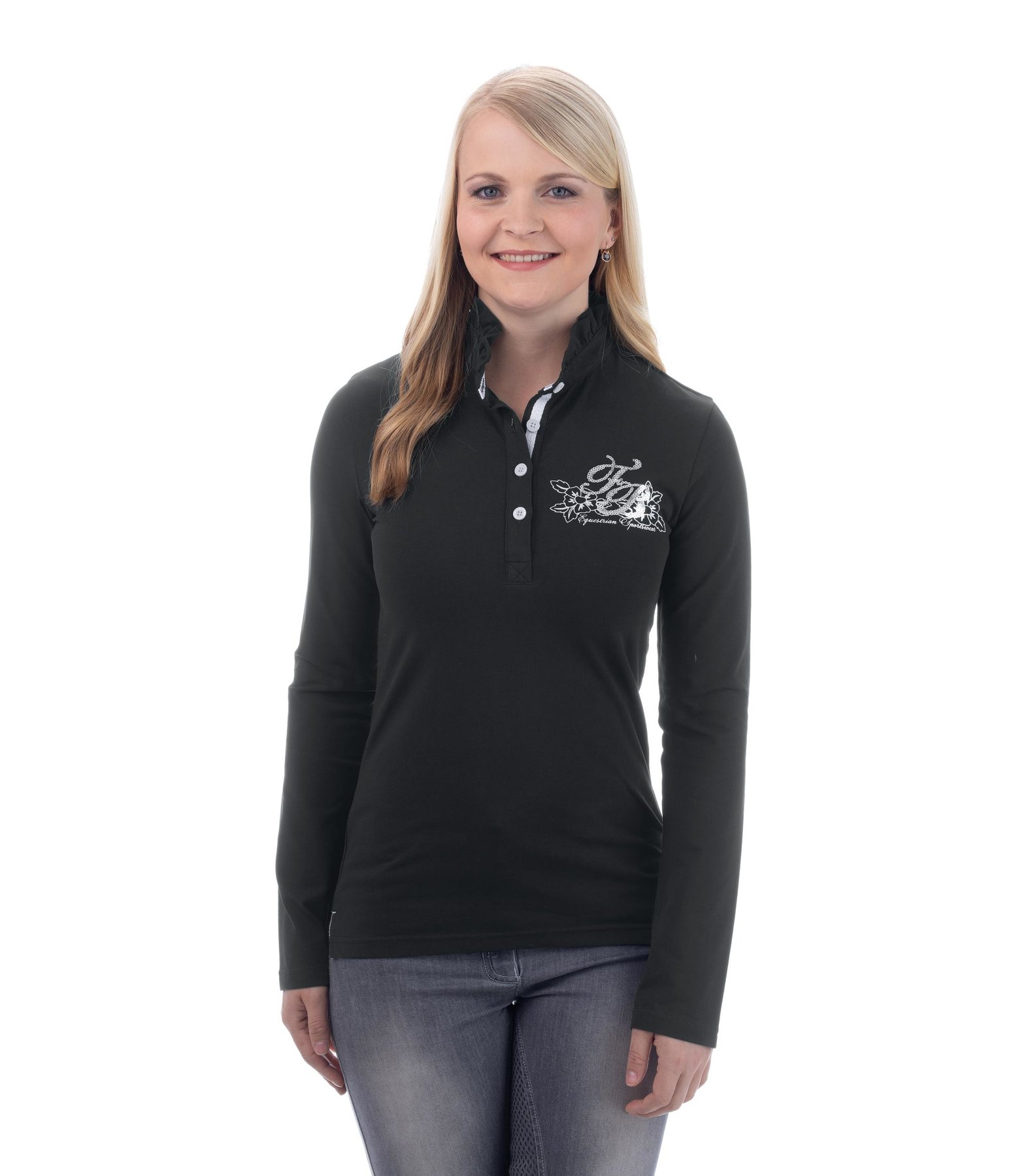 Langarm-Poloshirt Emilia