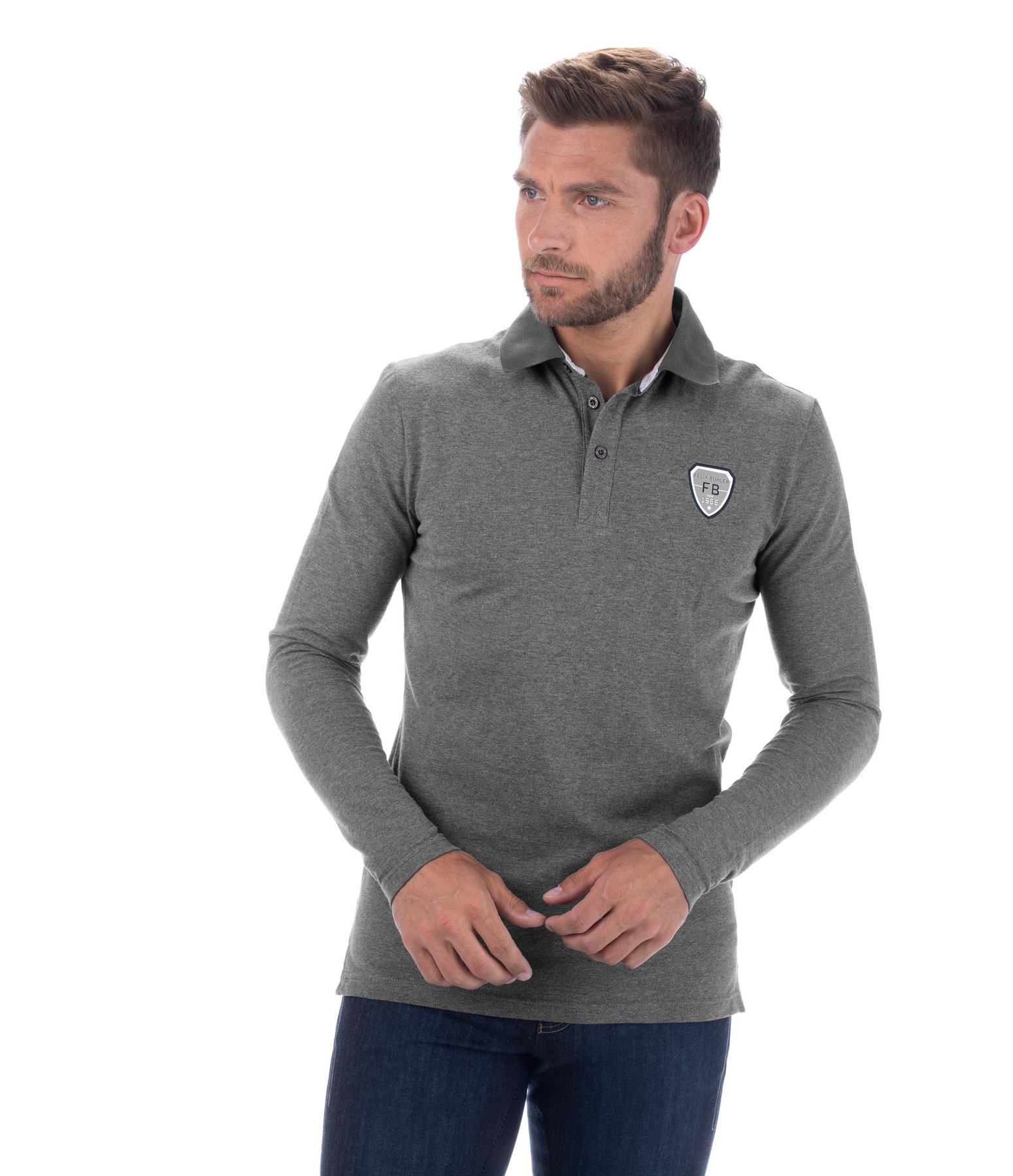 Herren-Langarm-Poloshirt Dorian