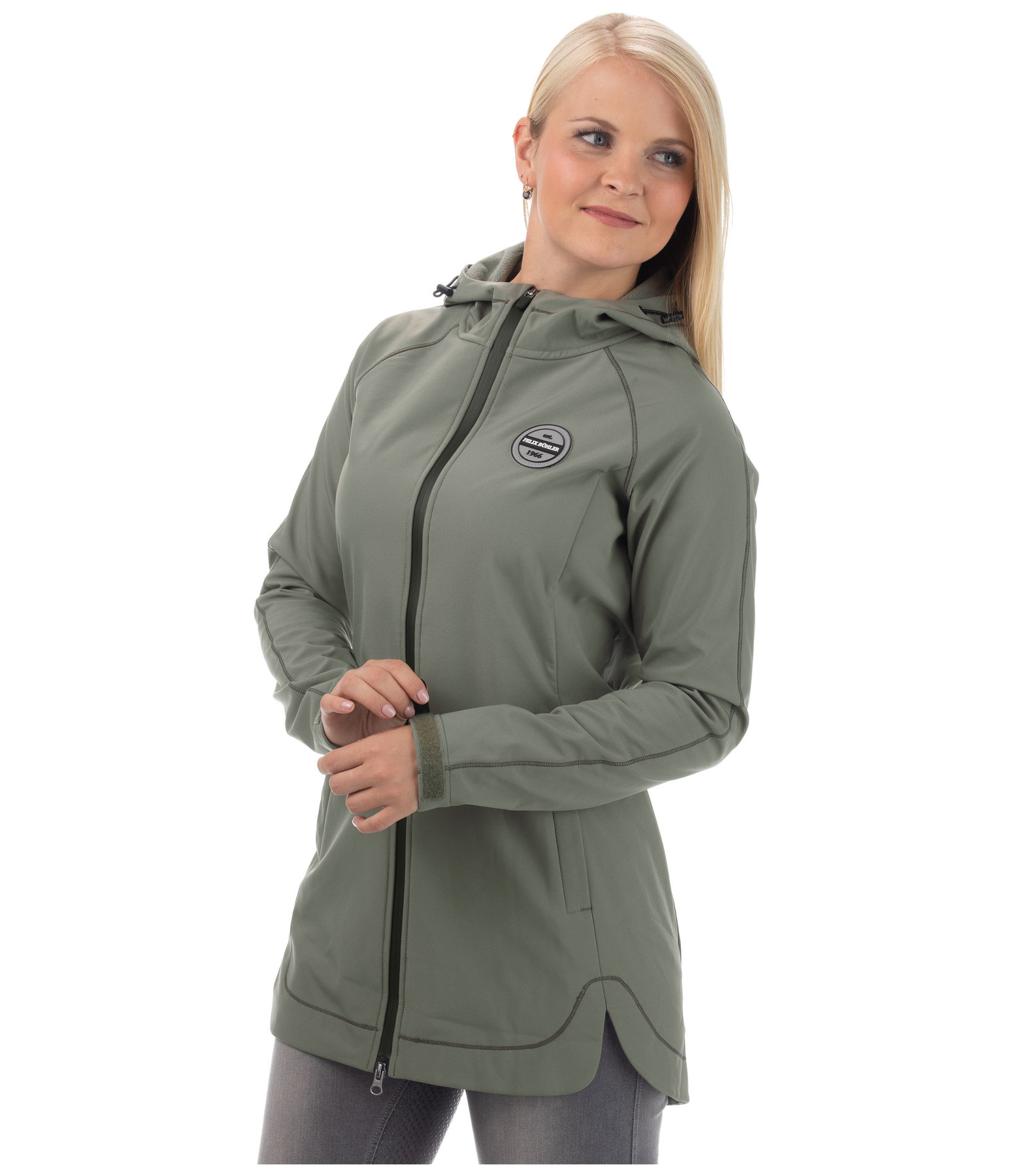 Kapuzen-Softshell-Reitmantel Charlotte