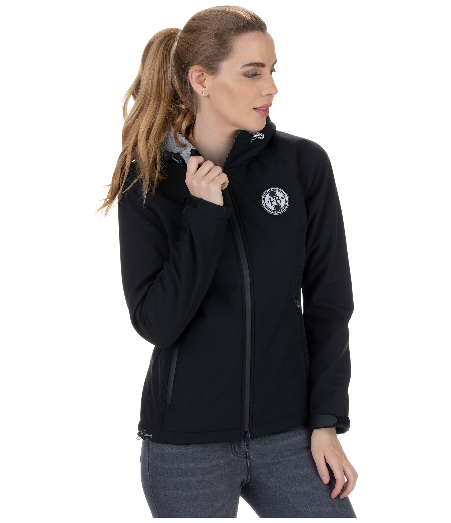 Kapuzen-Softshell-Reitjacke Cleo