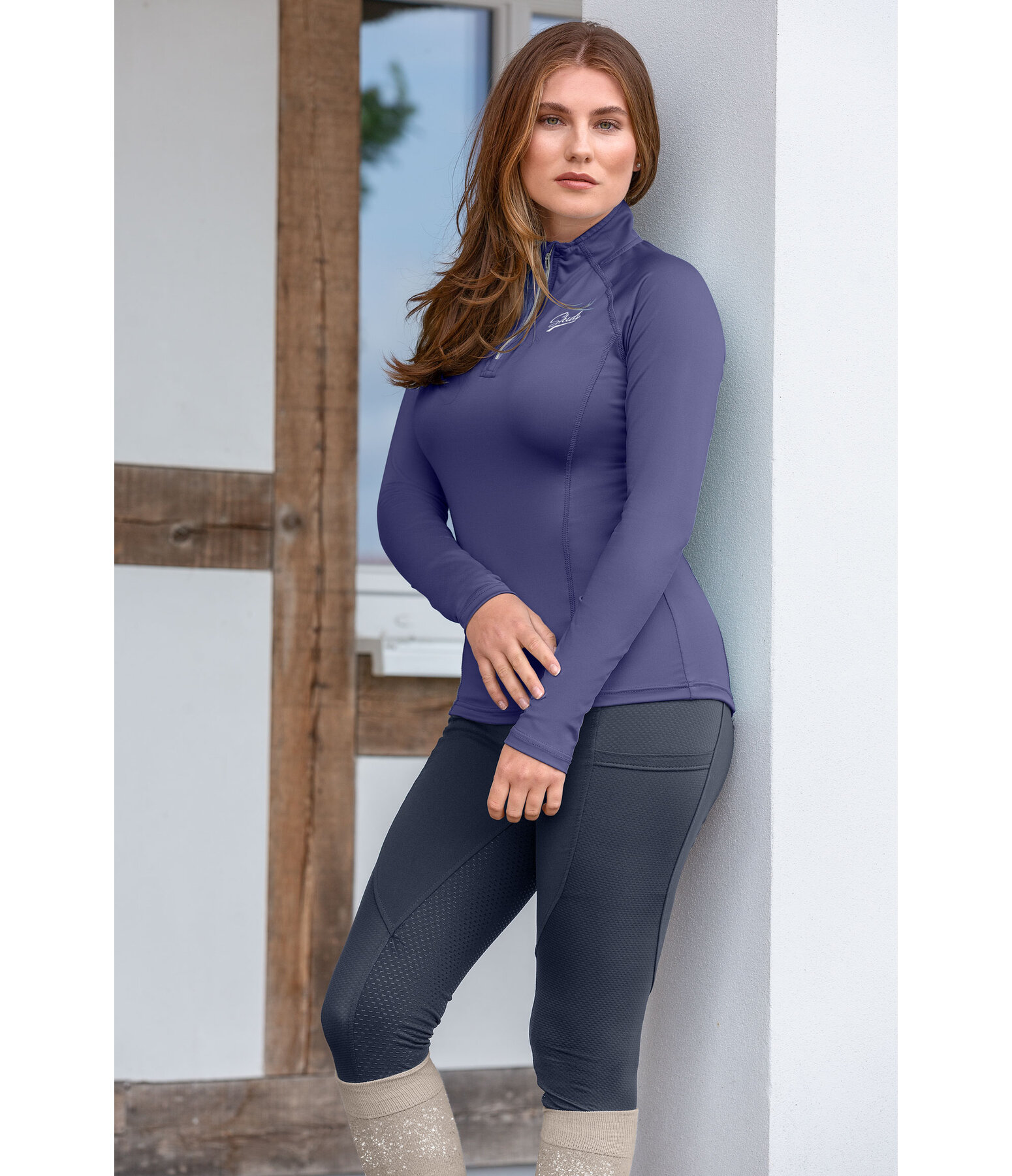 Zip-Funktions-Langarmshirt Lea