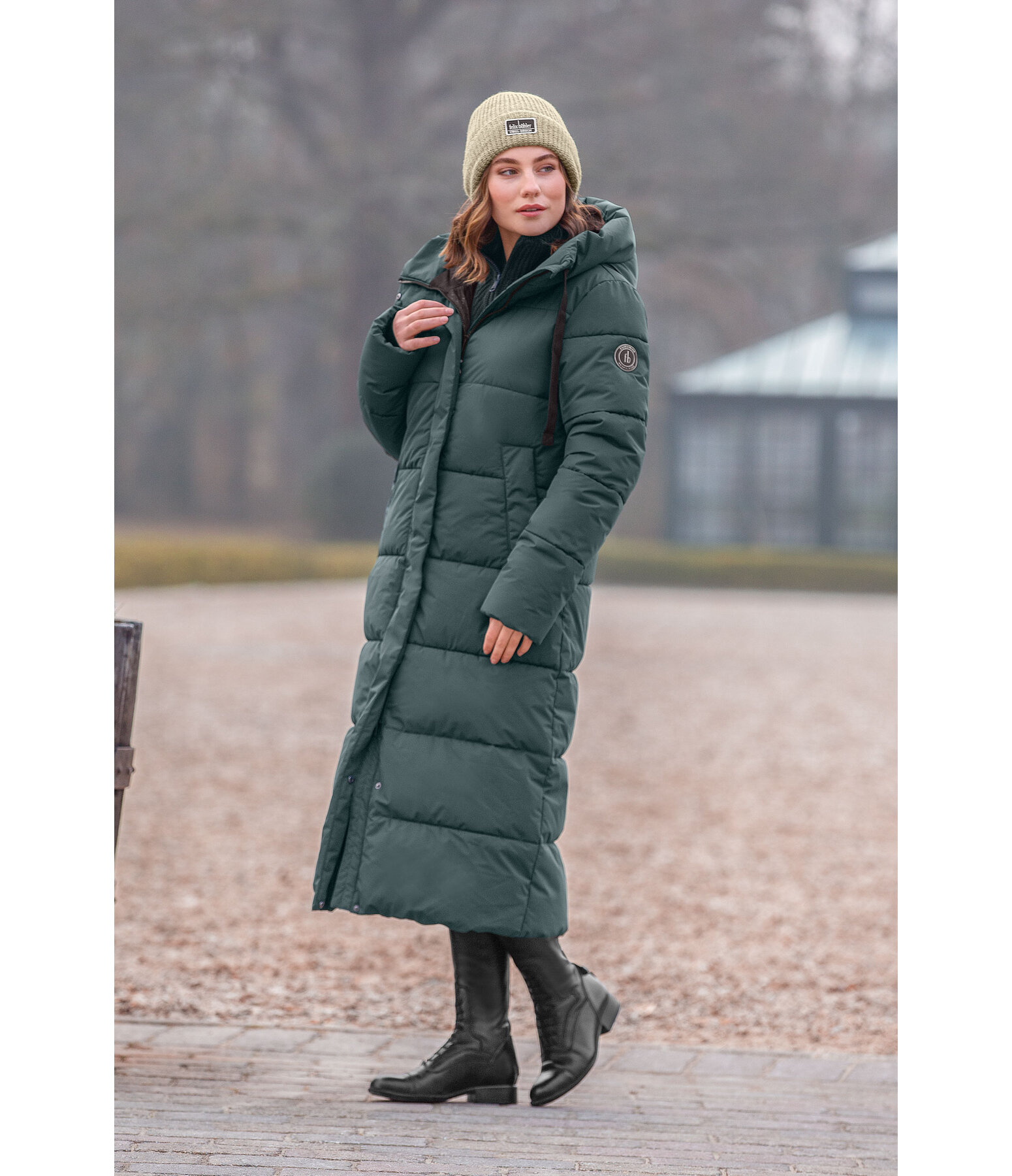 Kapuzen-Stepp-Reitmantel Anne