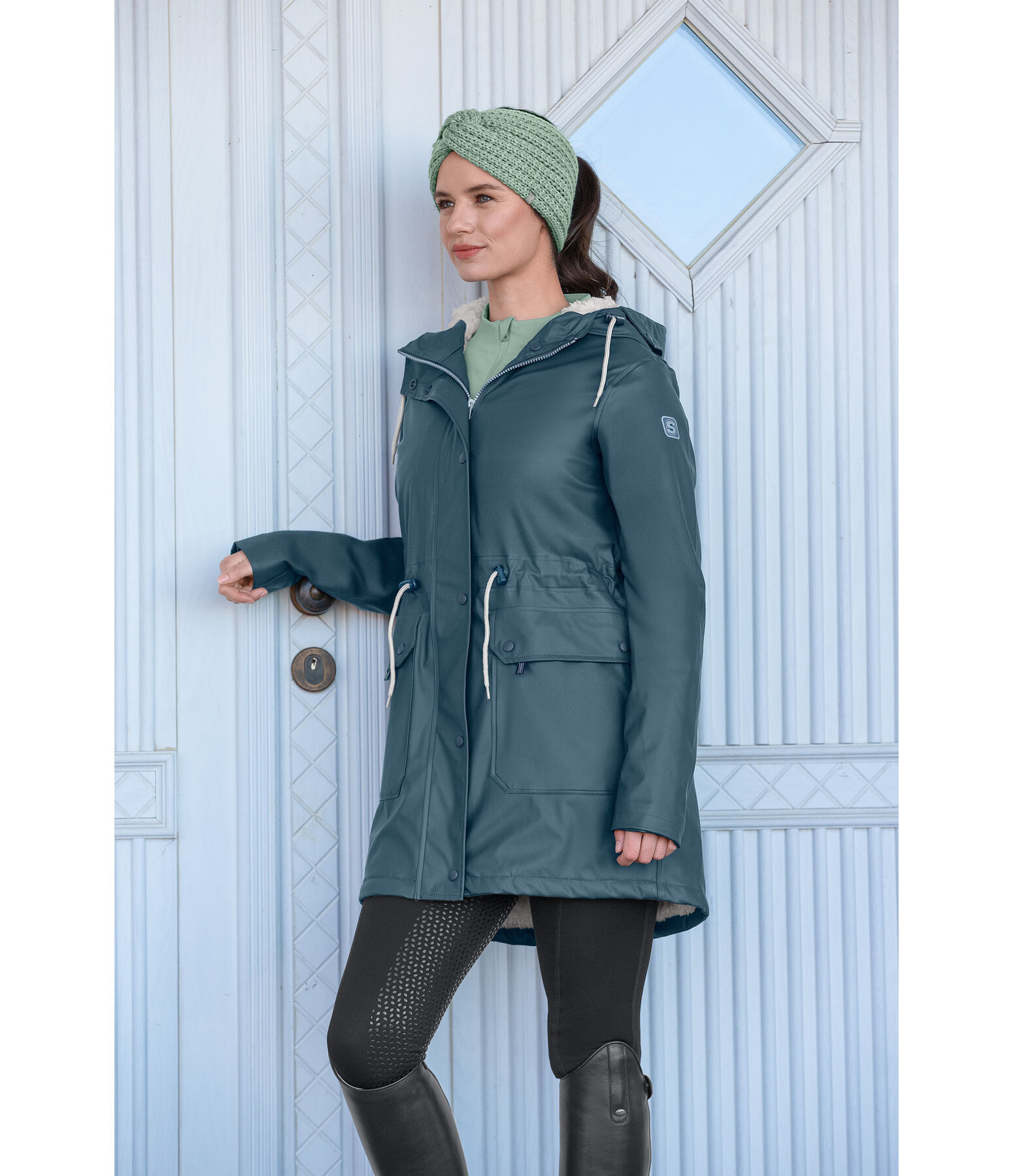 Teddyfleece-Kapuzenregenjacke Stella II