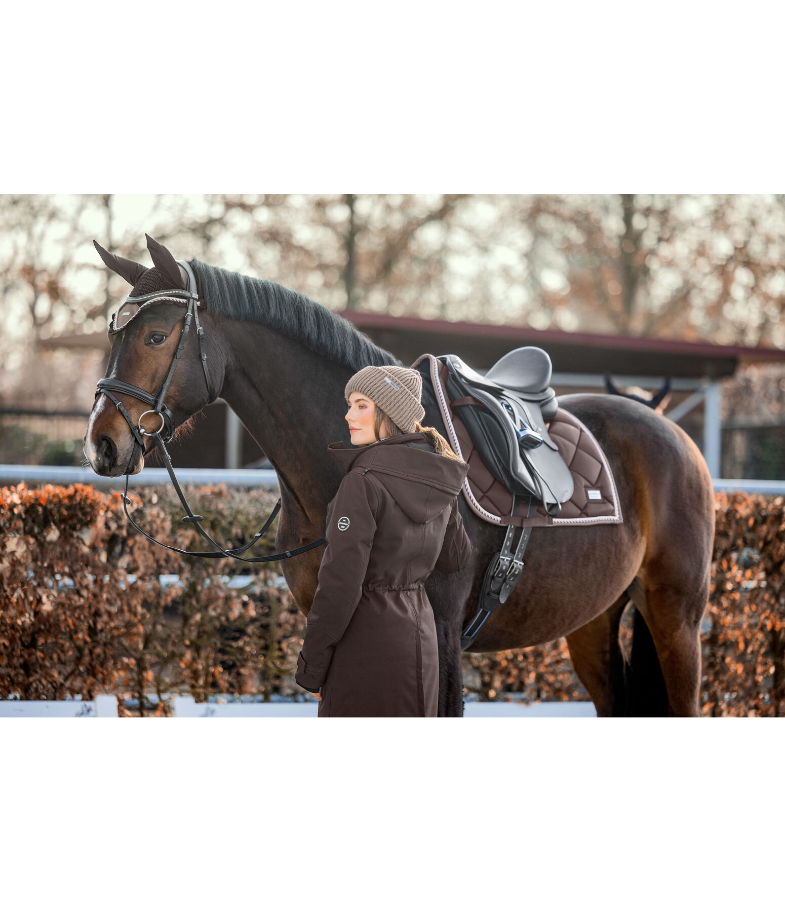 Kapuzen-Softshell-Reitmantel Aurelie