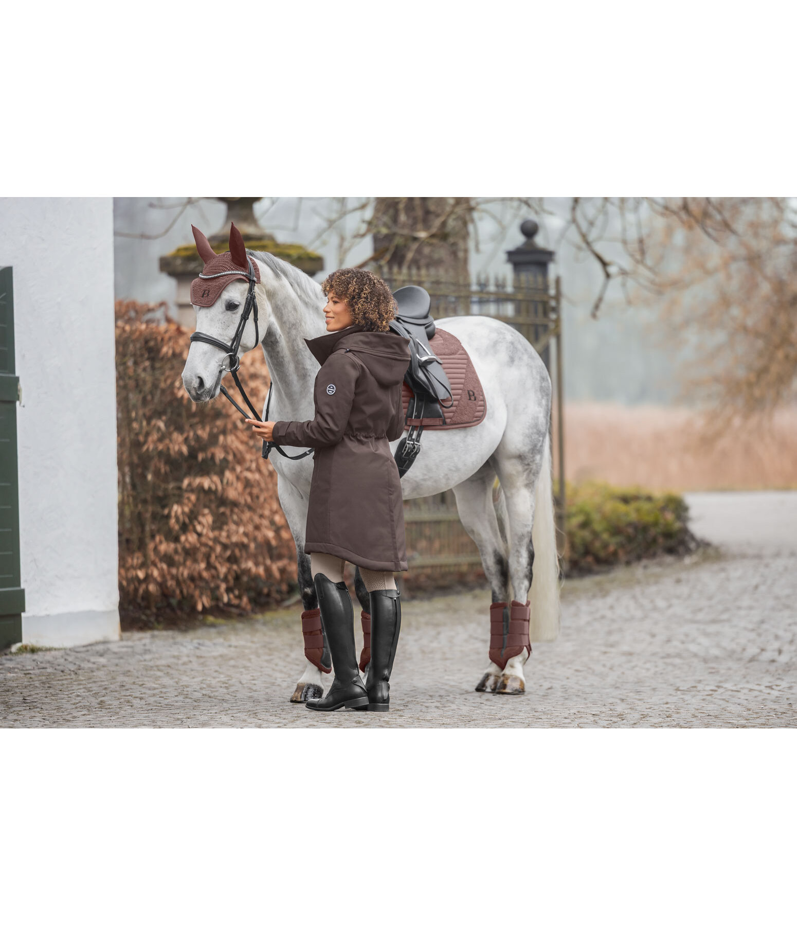 Kapuzen-Softshell-Reitmantel Aurelie