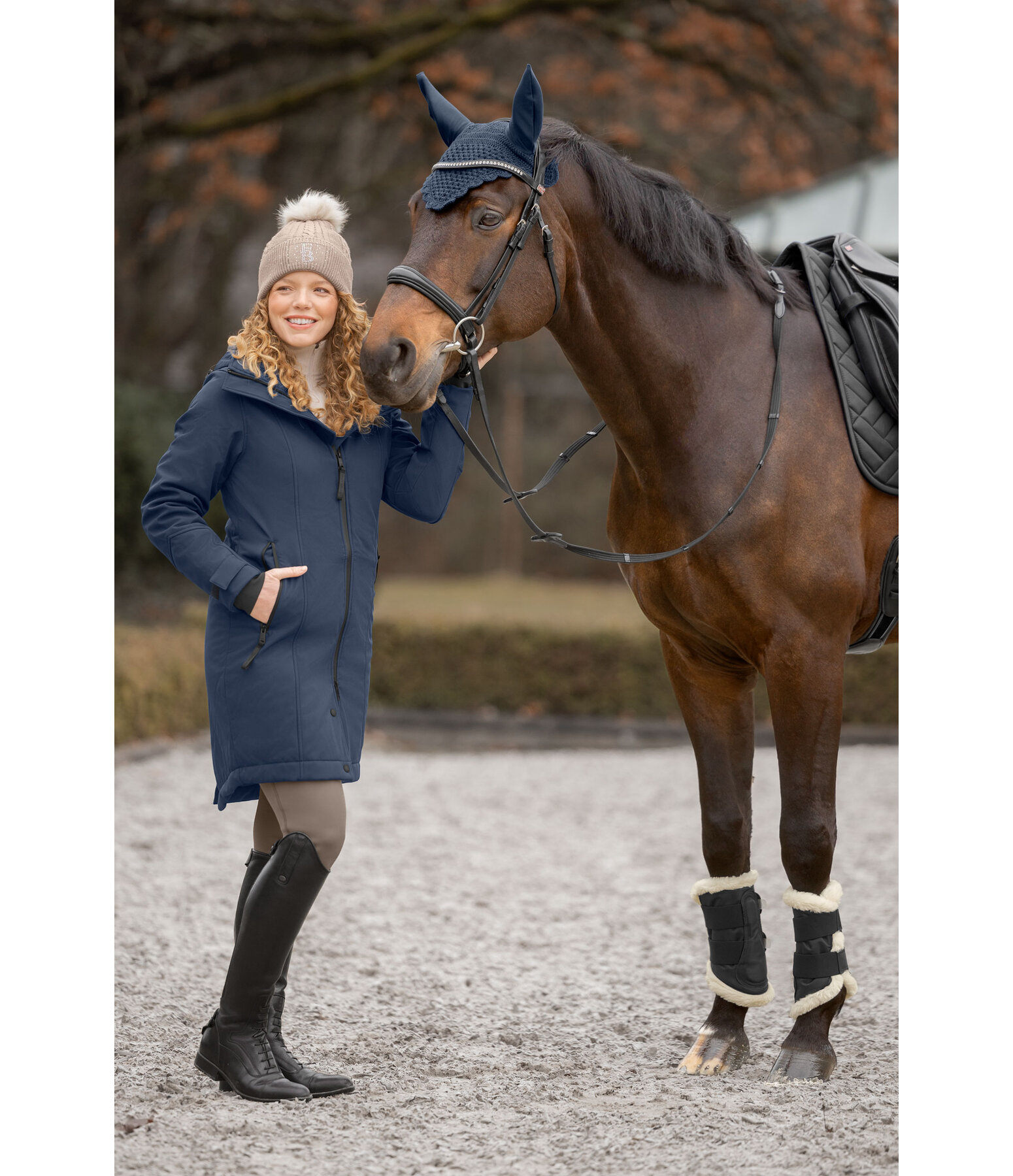 Kapuzen-Softshell-Reitmantel Aurelie