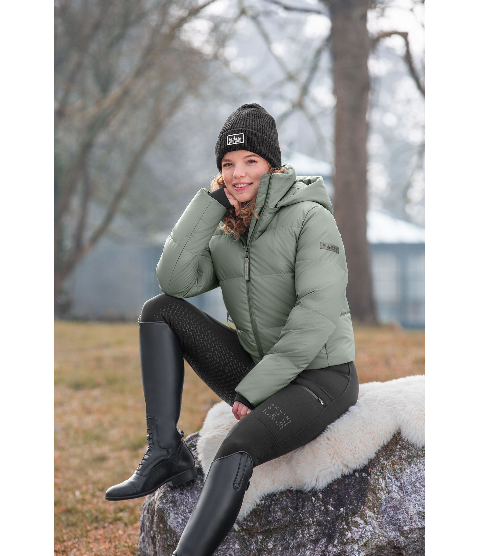 Kapuzen-Stepp-Reitjacke Corinne