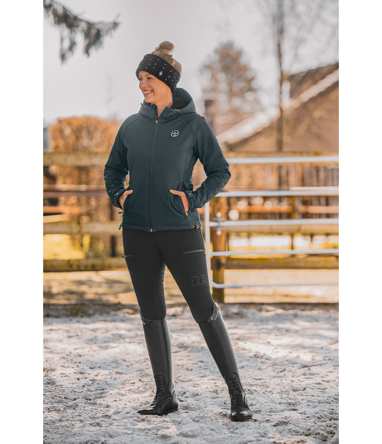 Kapuzen-Softshell-Reitjacke Lara II