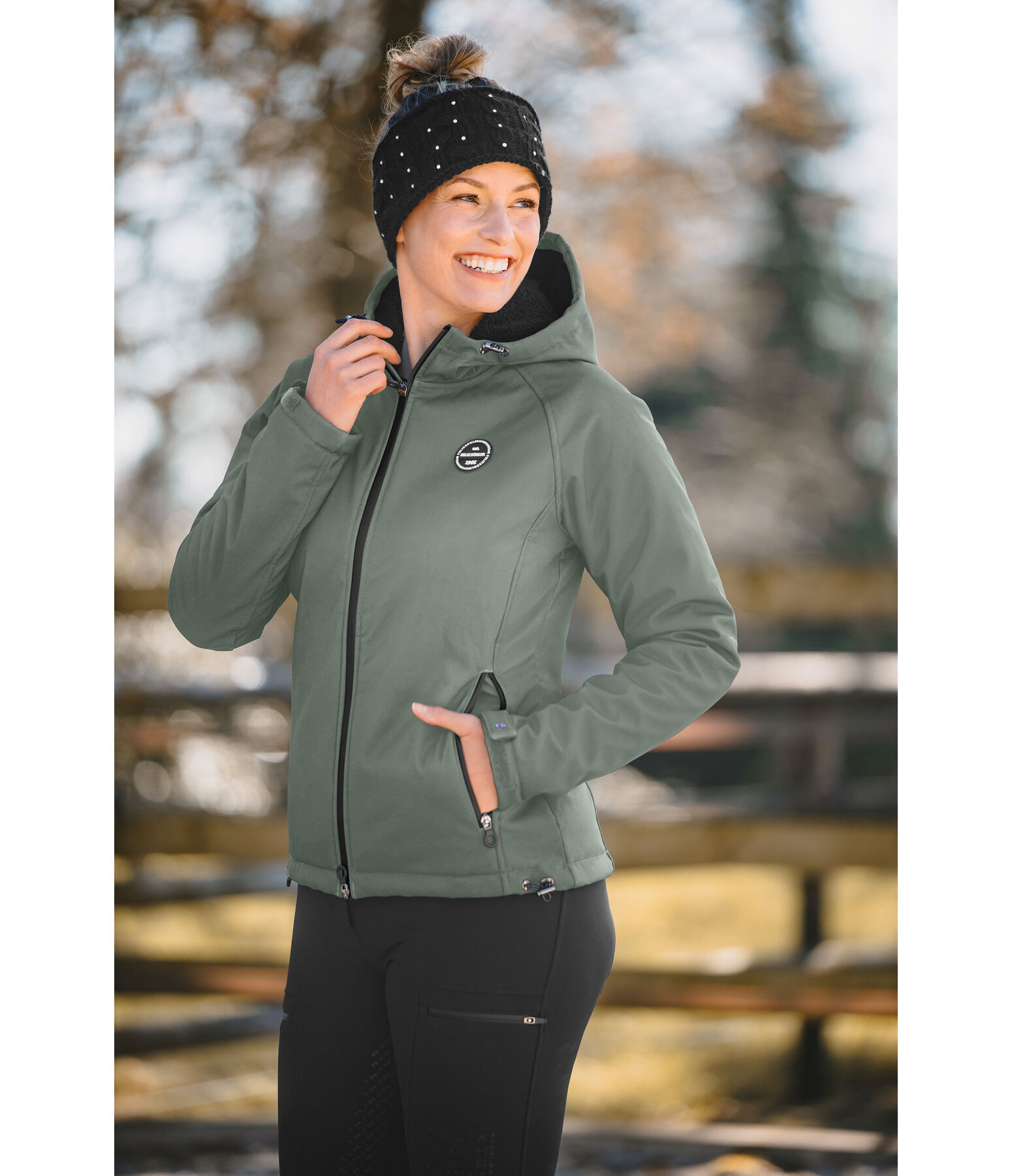 Kapuzen-Softshell-Reitjacke Lara II