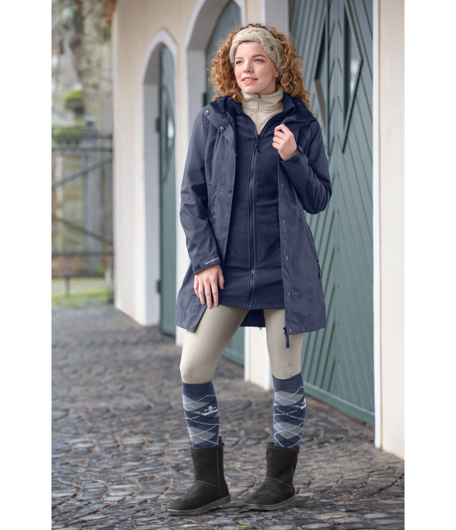 3 in 1 Kapuzen-Funktions-Reitmantel Phoebe