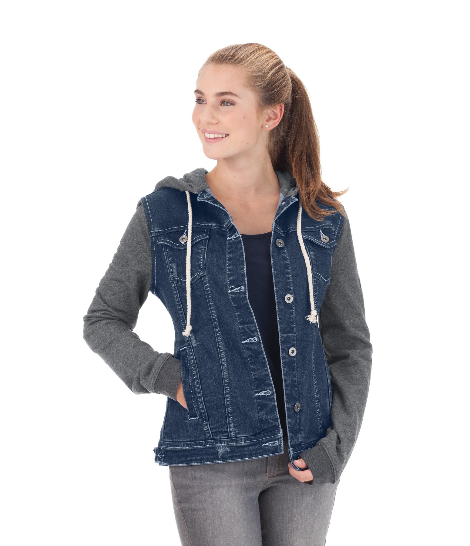 Kinder-Jeans-Sweatjacke Noa