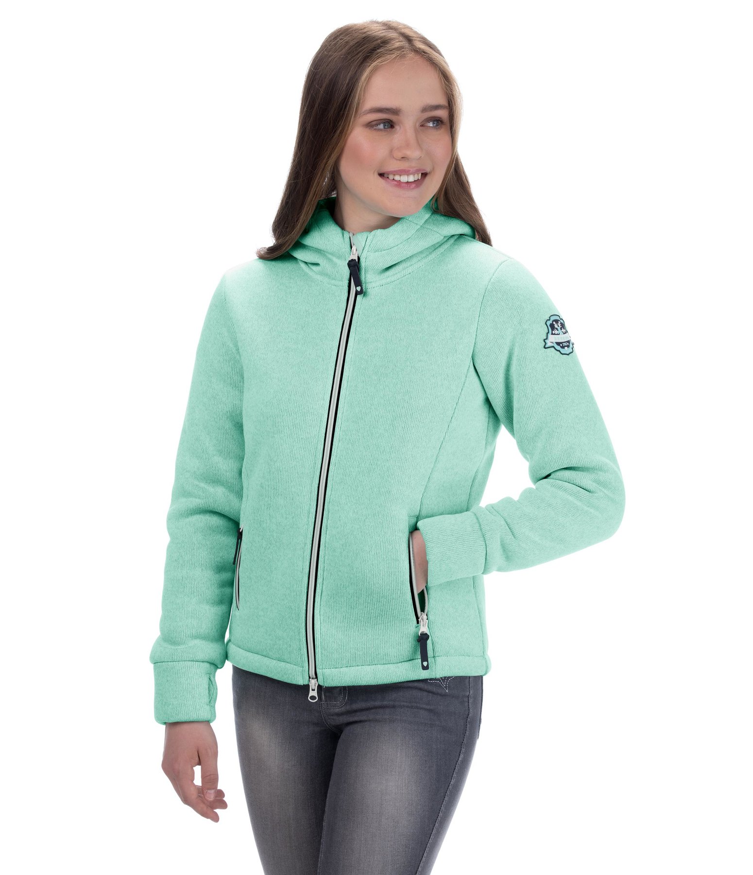 Kinder-Strickfleece-Kapuzenjacke Mailin