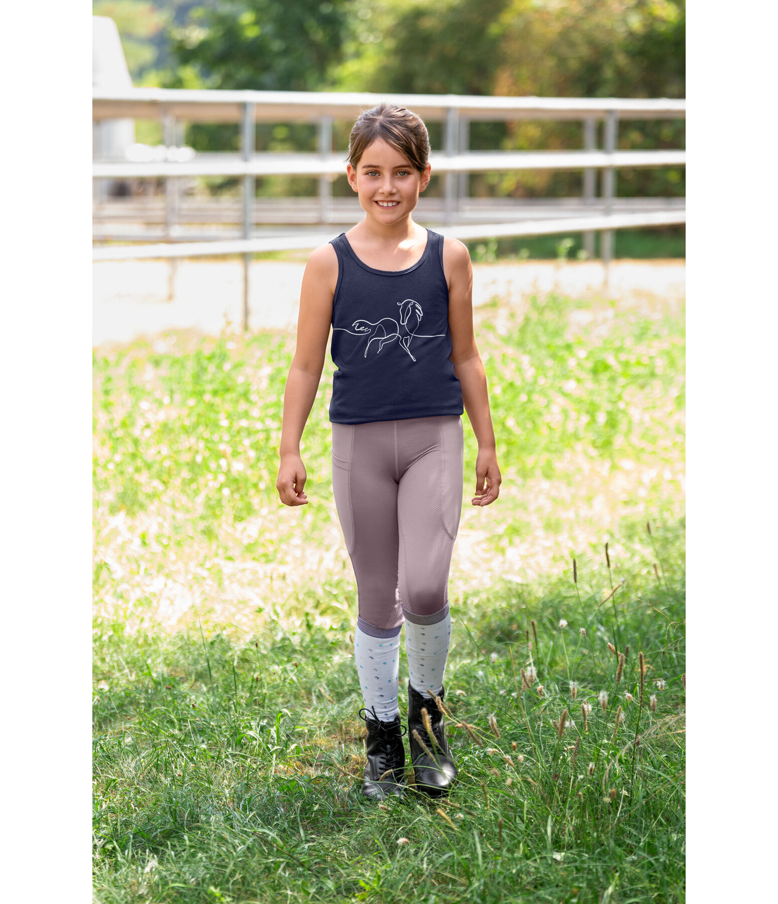Kinder Grip-Reitleggings Mesh Sunny
