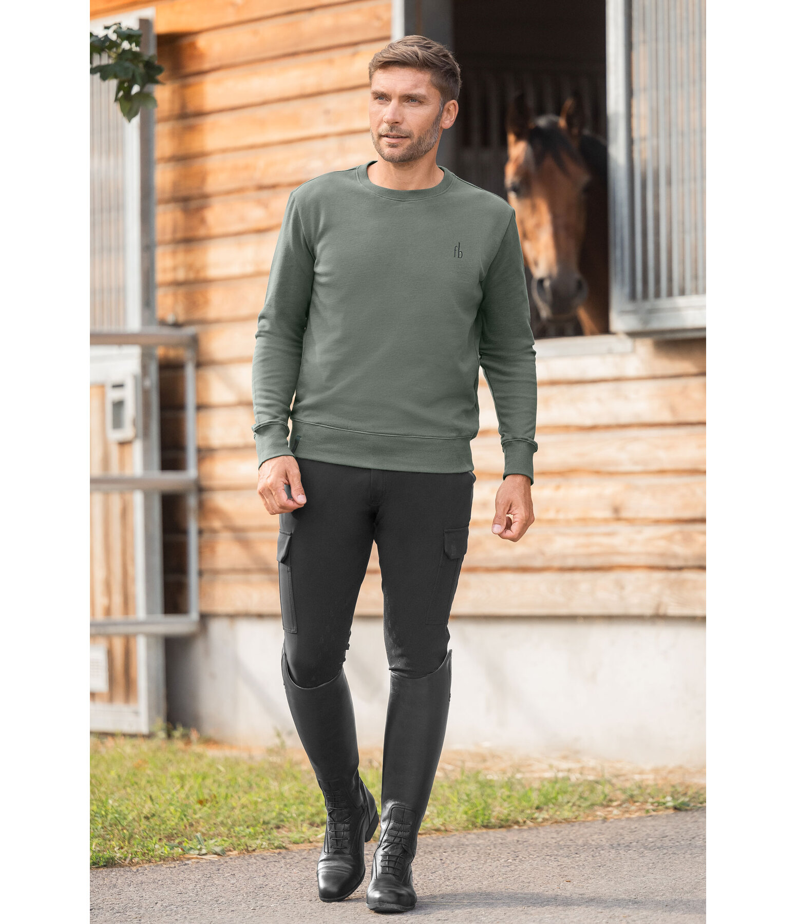 Herren Hybrid Grip-Kniebesatzreithose Lucas