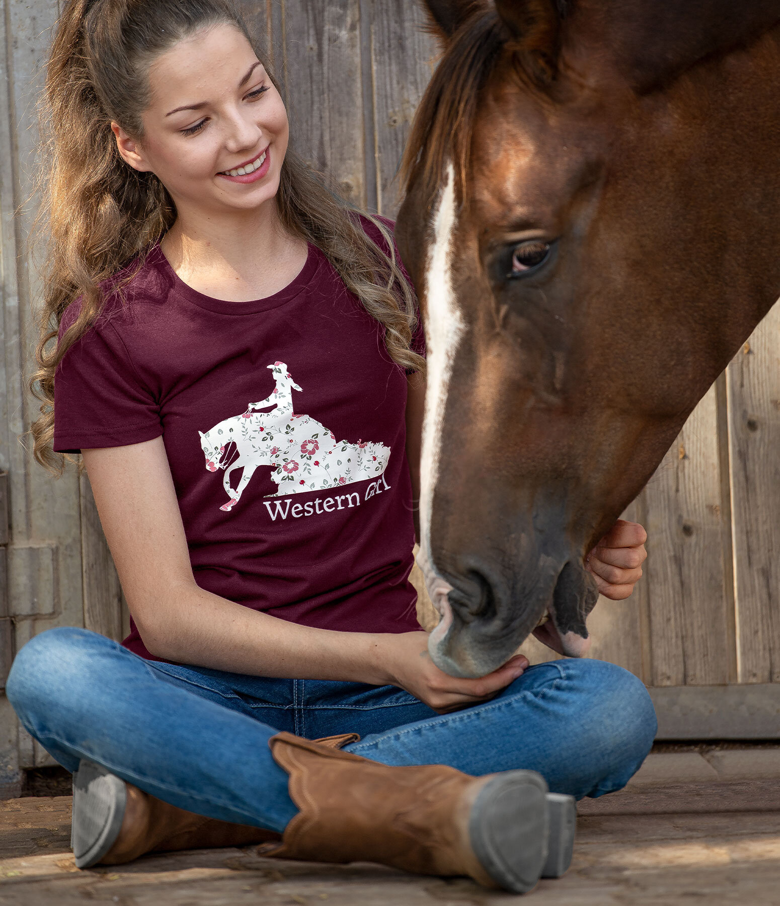 Western-Outfit Mary in cassis
