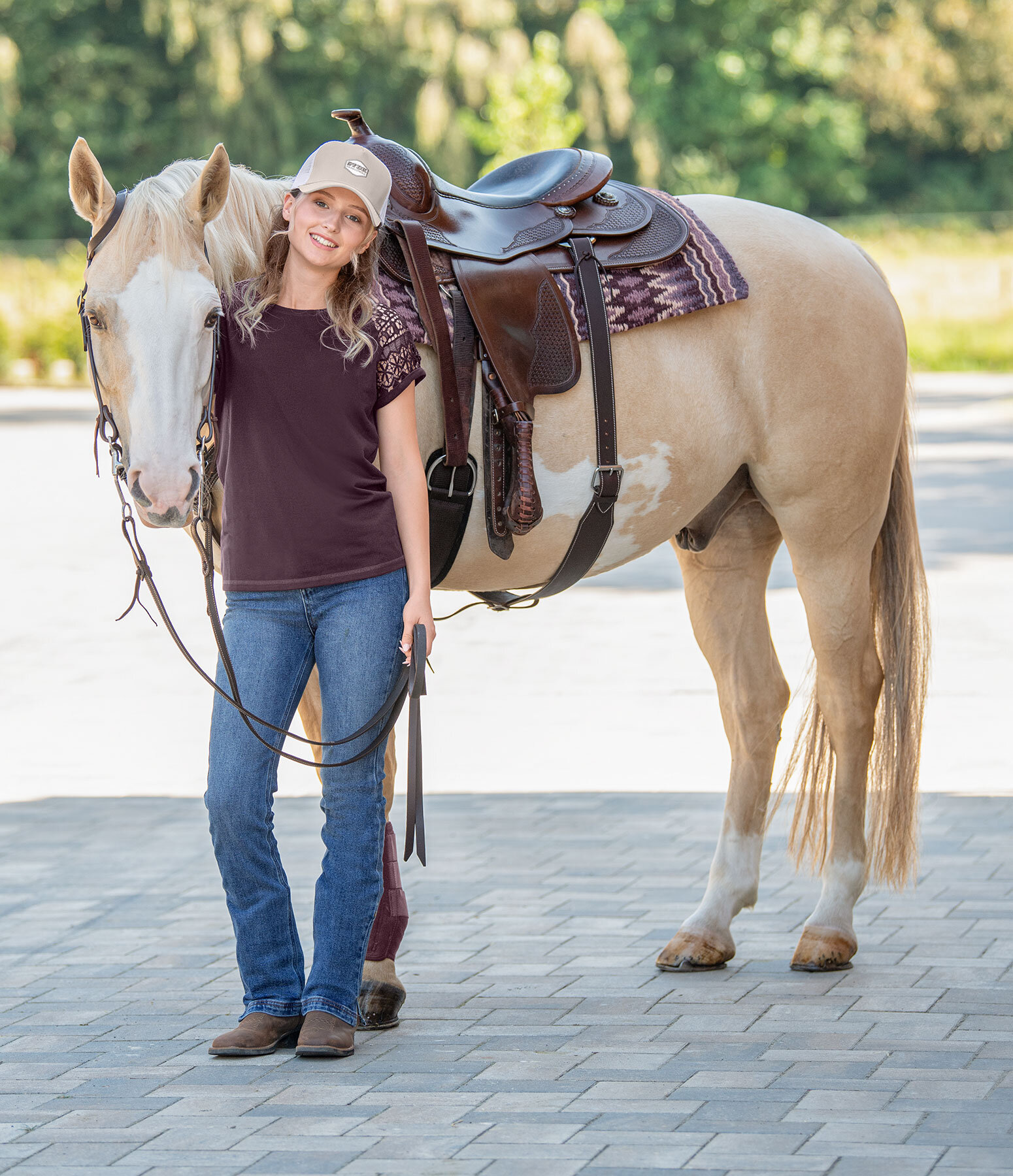 Western-Outfit Leyna in plum