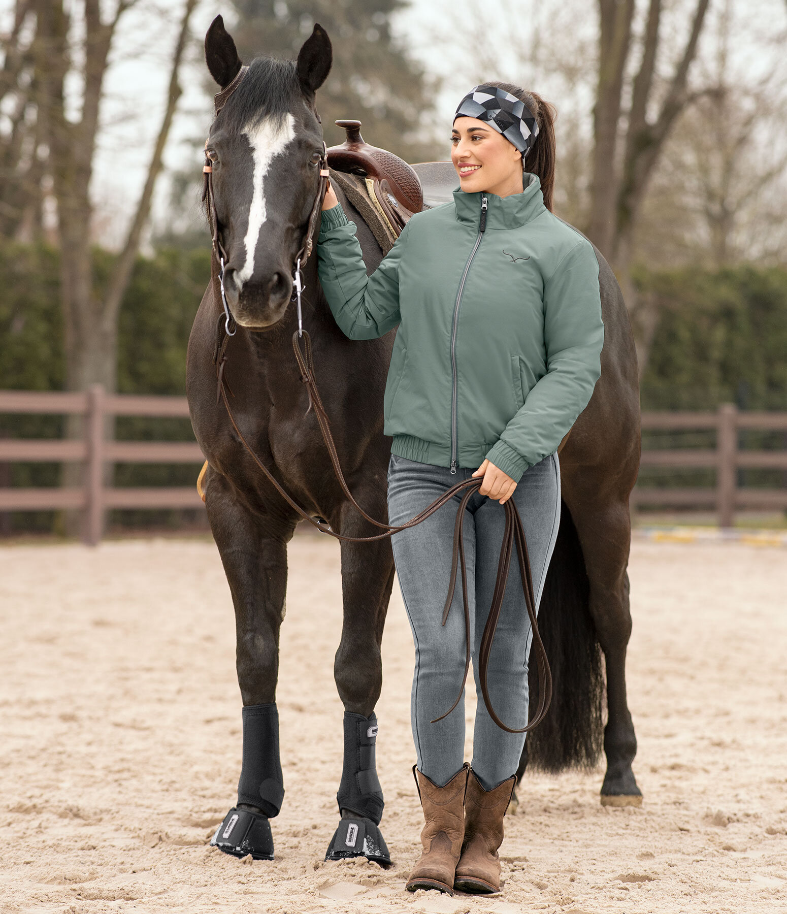 Western-Outfit Aspen in dark-matcha
