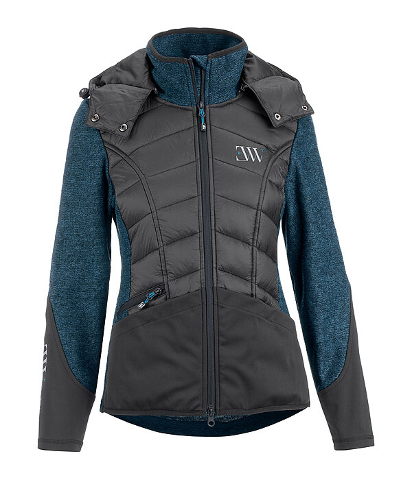 Wollmix-Strickfleece-Hybridjacke mit Kapuze