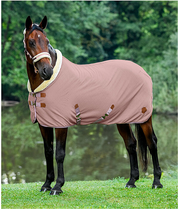 Fleece-Abschwitzdecke Timeless Elegance mit Teddyfleece-Kragen