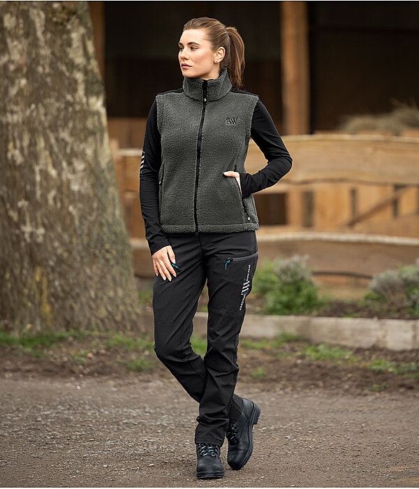 Damen-Outfit Sherpa-Weste  in forest
