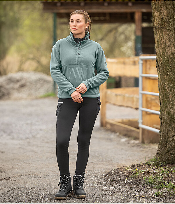 Damen-Outfit Fleecepullover in dark matcha