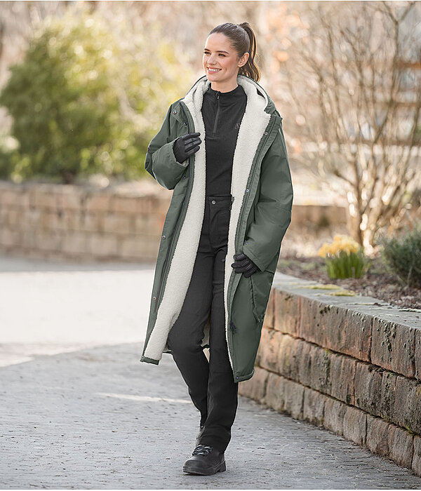 Damen-Outfit Oversize-Funktions-Mantel in forest